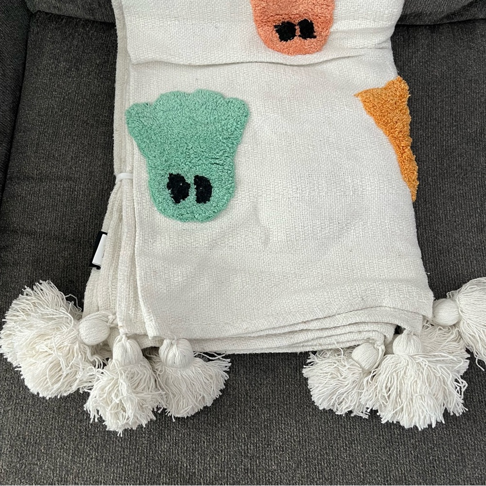 Rachel Zoe Pastel Ghost Blanket Tik Tok Viral Throw Halloween 50” x 60” NWT - Picture 4 of 9